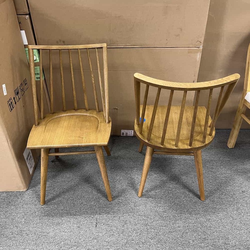 SET of 2 – Lewis Windsor Sandy Oak Mid Century Modern Chairs Office Furniture Liquidations