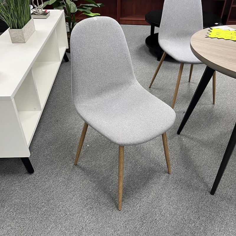 Set of 3 – Grey Upholstered Bucket Dining Chair Office Furniture Liquidations