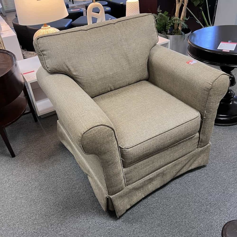 Tan Upholstered Swivel Easy Arm Chair Office Furniture Liquidations