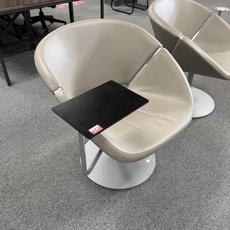 Taupe Lipse Too Lounge Swivel Chairs with Table Office Furniture Liquidations