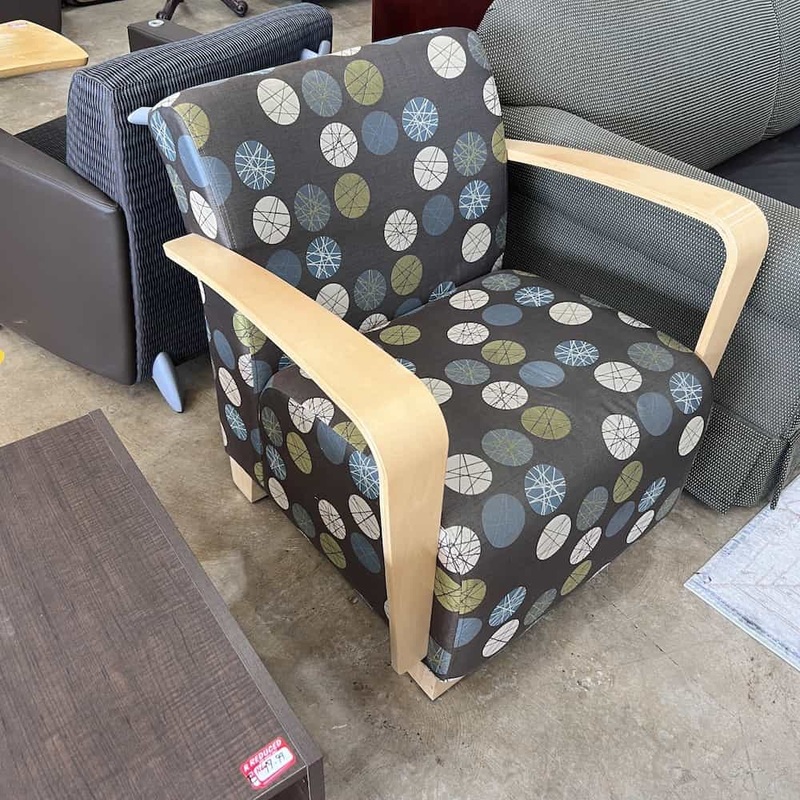 Turnstone Taupe Circles and Maple Modern Guest Chair Office Furniture Liquidations