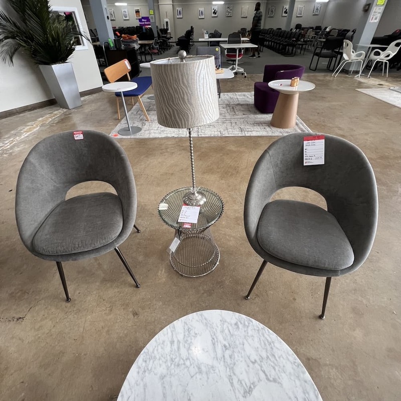 West Elm Grey Upholstered Orb Chair Office Furniture Liquidations