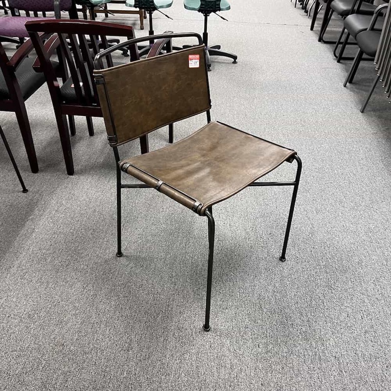 Wharton Brown and Black Industrial Director Stacking Chair Office Furniture Liquidations