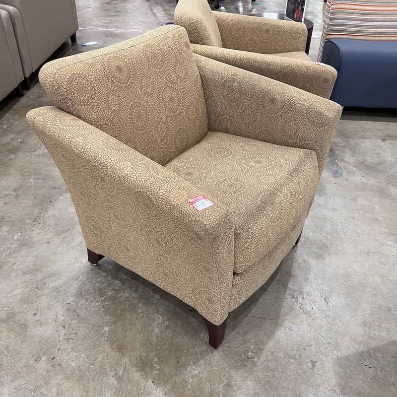 Yellow Gold Sunburst Circles Arm Chair Office Furniture Liquidations