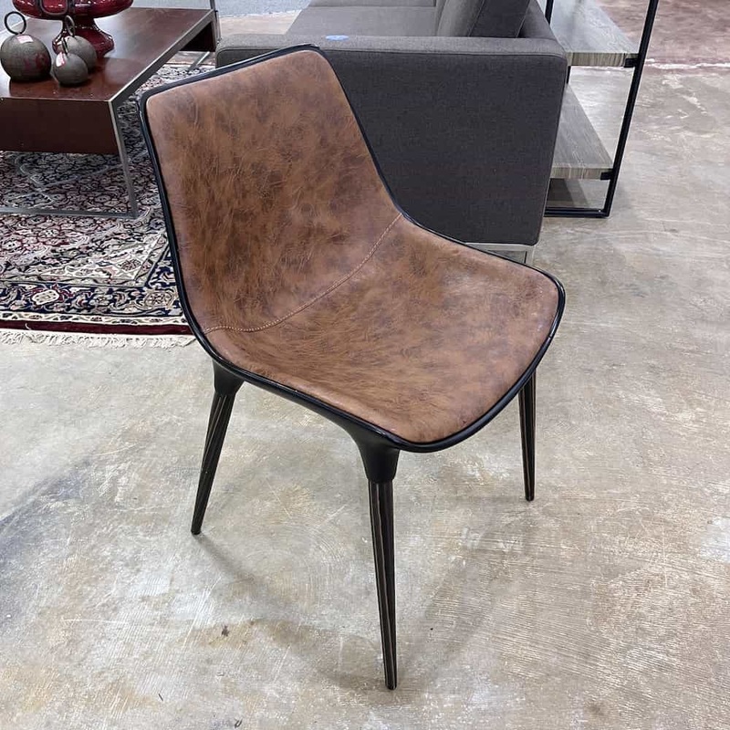 Black and Camel Brown Modern Bucket Chair Office Furniture Liquidations