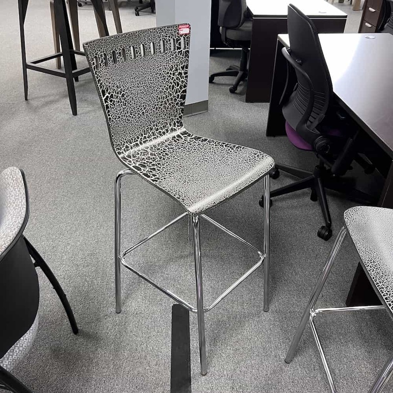 Black and White Crackle Bar Height Stool Office Furniture Liquidations