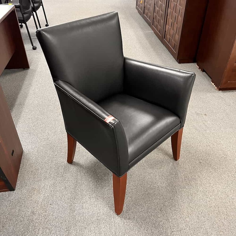Black Leather Modern Arm Chairs Office Furniture Liquidations