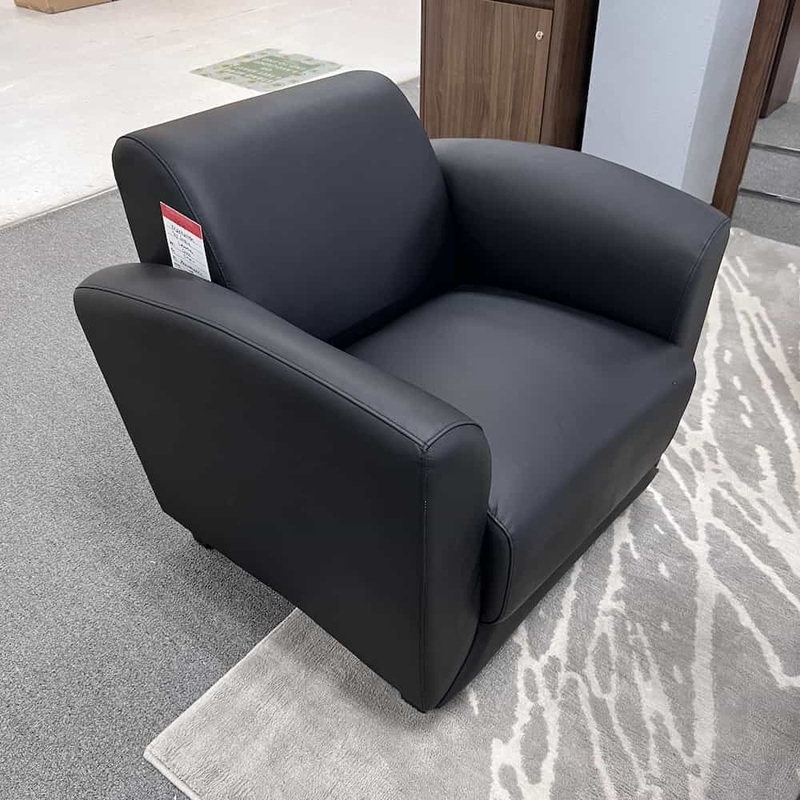 Black Leather Modern Manhatten Club Chair Office Furniture Liquidations