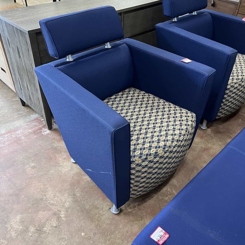 Blue Haworth Hello Lounge Arm Chair Office Furniture Liquidations