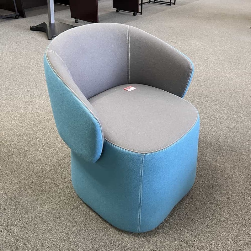 Blue Haworth Openest Chick Pouf Ottoman with Flip Back Office Furniture Liquidations
