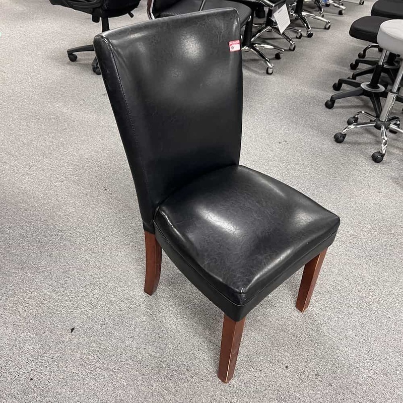 Brown Vinyl and Cherry Parsons Dining Chair Office Furniture Liquidations