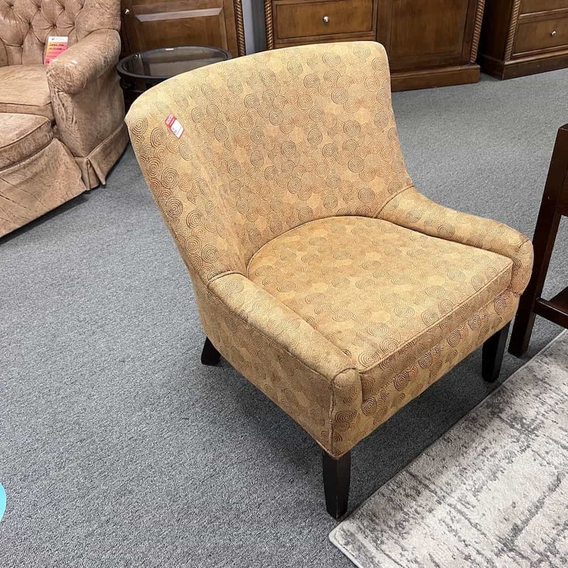 Espresso and Yellow Circles Accent Chair Office Furniture Liquidations