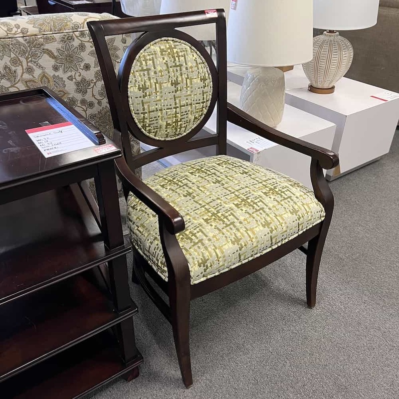Fairfield Green Woven and Espresso Oval Back Cafe Dining Chair Office Furniture Liquidations