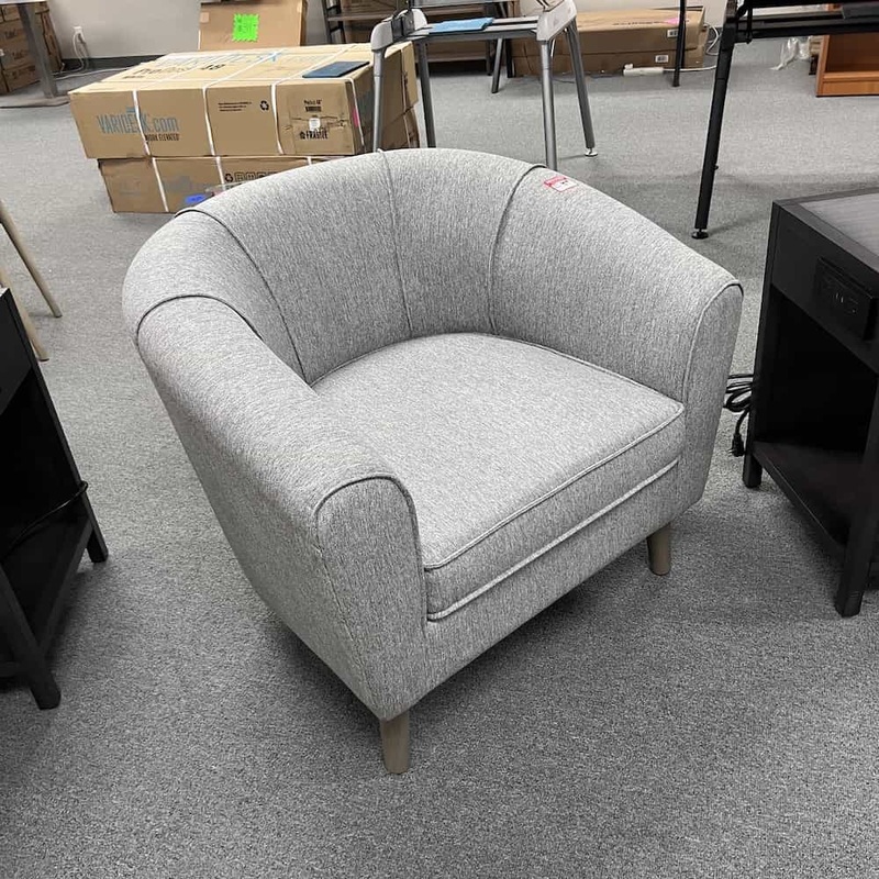 Grey Heather Geneve Rounded Modern Barrel Chair Office Furniture Liquidations