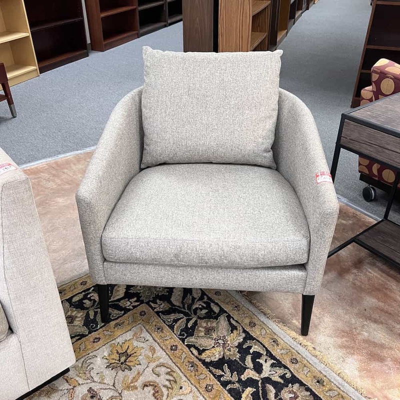 Heather Grey Modern Curved Arm Chair Office Furniture Liquidations