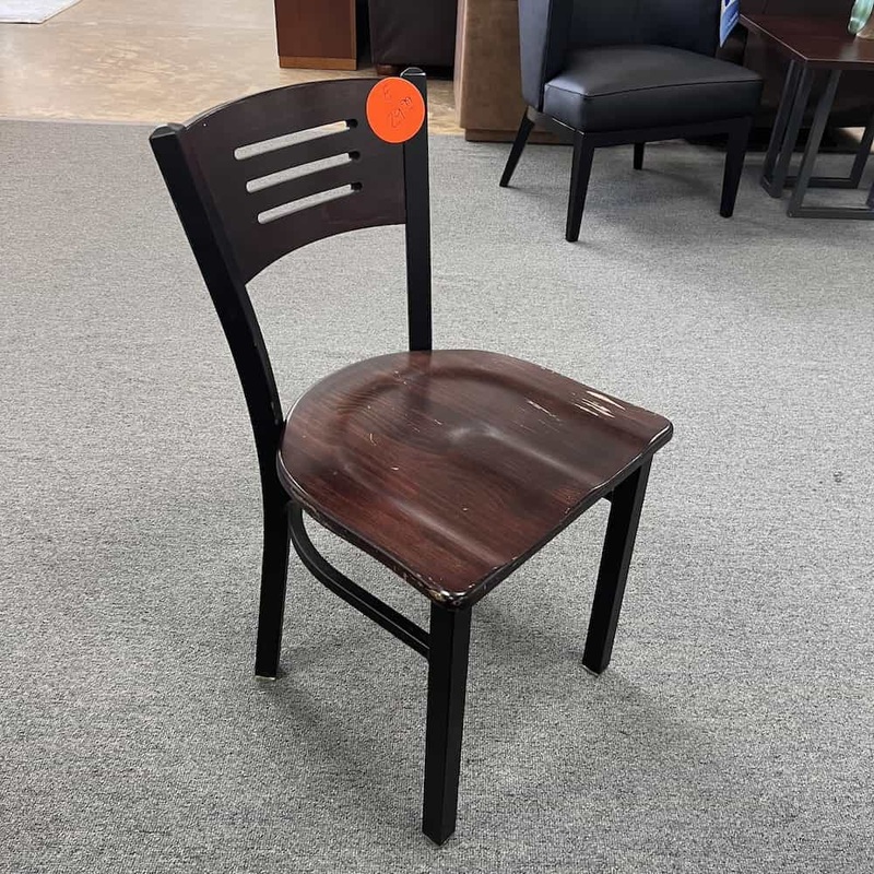 Mahogany and Black Slat Back Cafe Chair Office Furniture Liquidations