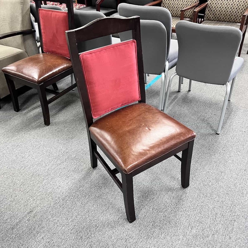 Mahogany/Espresso Red/Tan Dining Guest Chair Office Furniture Liquidations