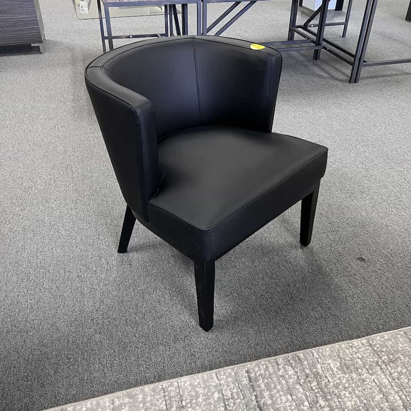 New – Black Vinyl Cocktail Club Chair Office Furniture Liquidations