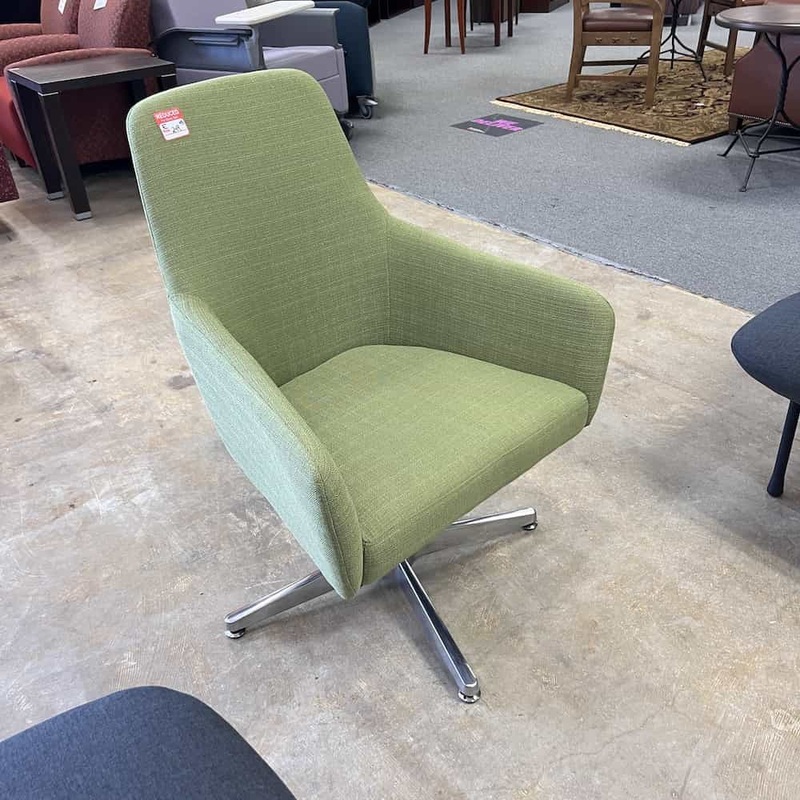 New – Green and Chrome Contemporary Swivel Arm Chair Office Furniture Liquidations