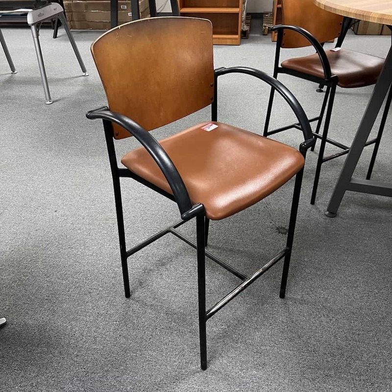 Paoli Camel Brown and Black Bar Height Pub Stool Chair Office Furniture Liquidations