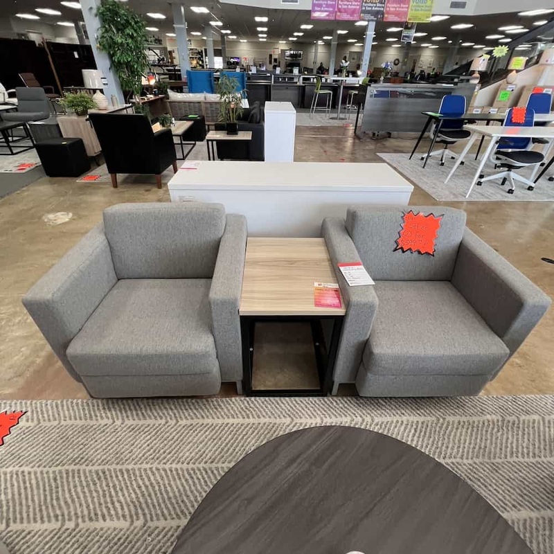 Set of 2 – 30″ Global Grey Modern Club Chair Office Furniture Liquidations