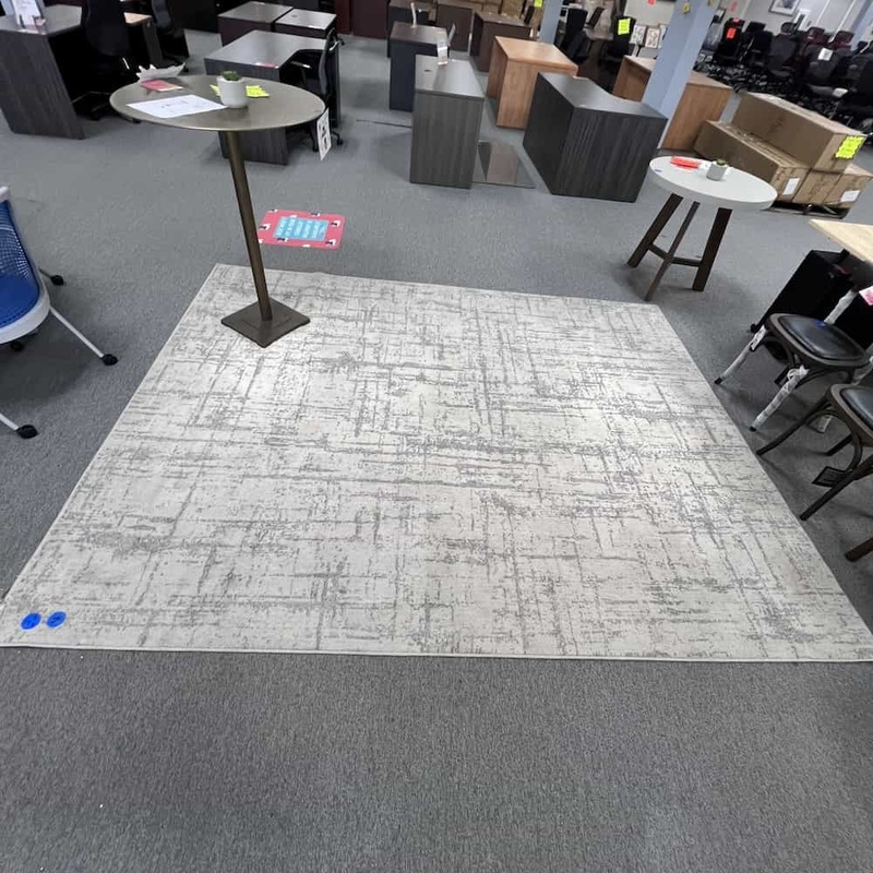 Style K – 8 ft x 10 ft Textured Squares Grey and White Contemporary Rug Office Furniture Liquidations