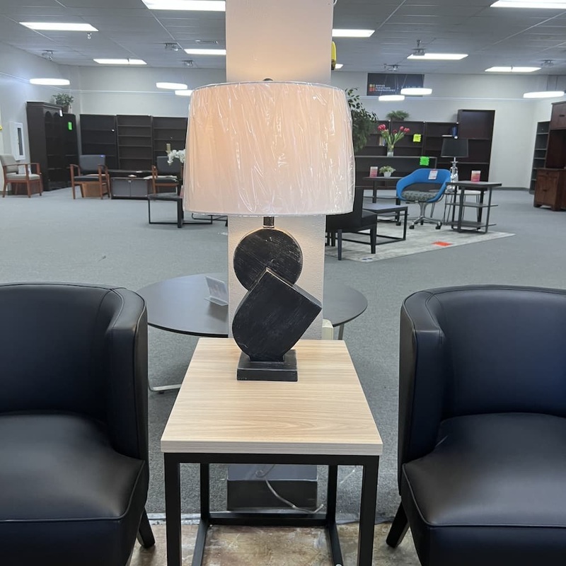 Subscriber Special – BOGO Black and White Modern Shapes Table Lamp Office Furniture Liquidations