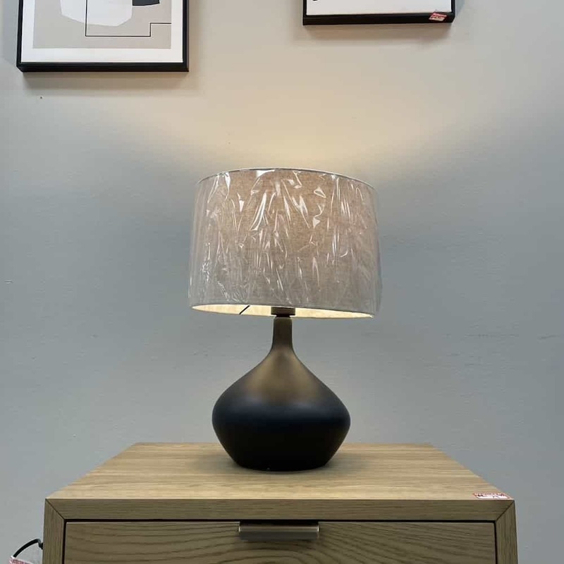 Subscriber Special – Set of 2 – Black and Tan Asymmetrical Modern Table Lamp Office Furniture Liquidations