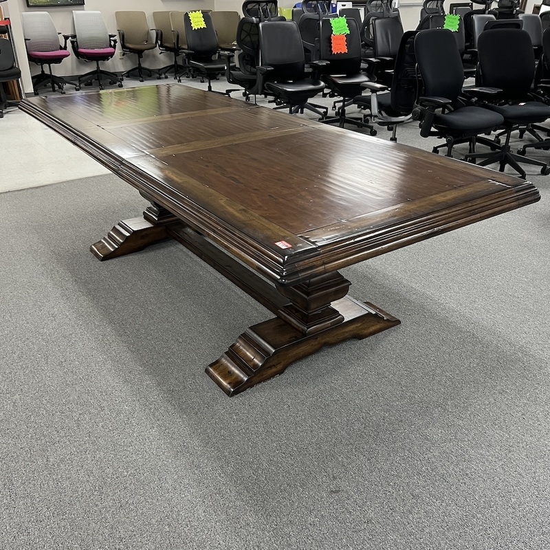107″ x 48″ Johnathan Charles Walnut Inlay Rectangle Traditional Dining Table Office Furniture Liquidations
