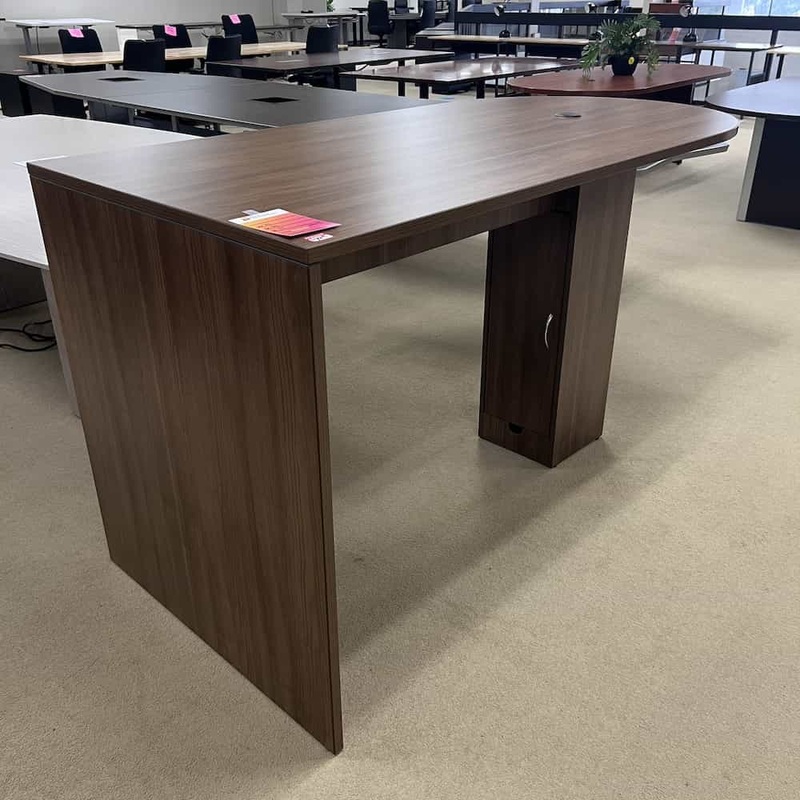 6 Ft Walnut Laminate Bullet Nose Collaboration Conference Table Office Furniture Liquidations