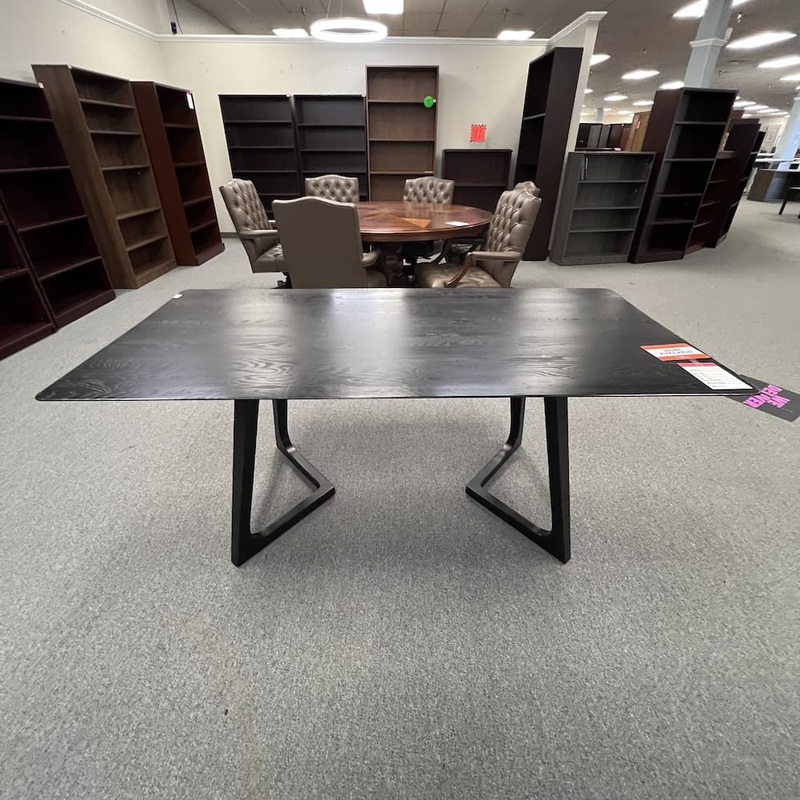 6 Ft x 3 Ft Moe’s Black Veneer Wood Rectangle Conference Table Office Furniture Liquidations