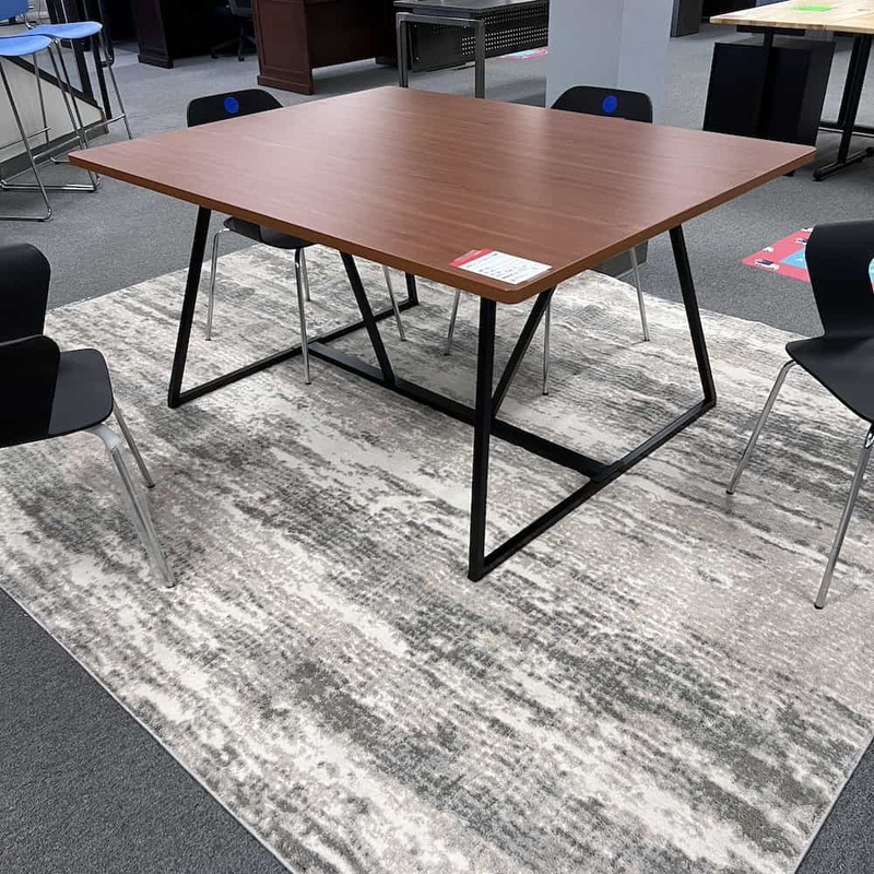 60″ x 48″ Safco Oasis Teaming Cherry and Black Collaboration Table Office Furniture Liquidations