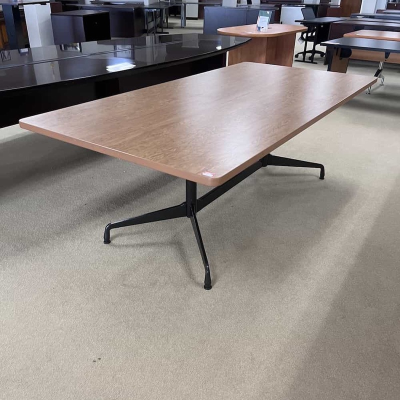 7 ft Herman Miller Eames Oak and Black Rectangle Conference Table Office Furniture Liquidations
