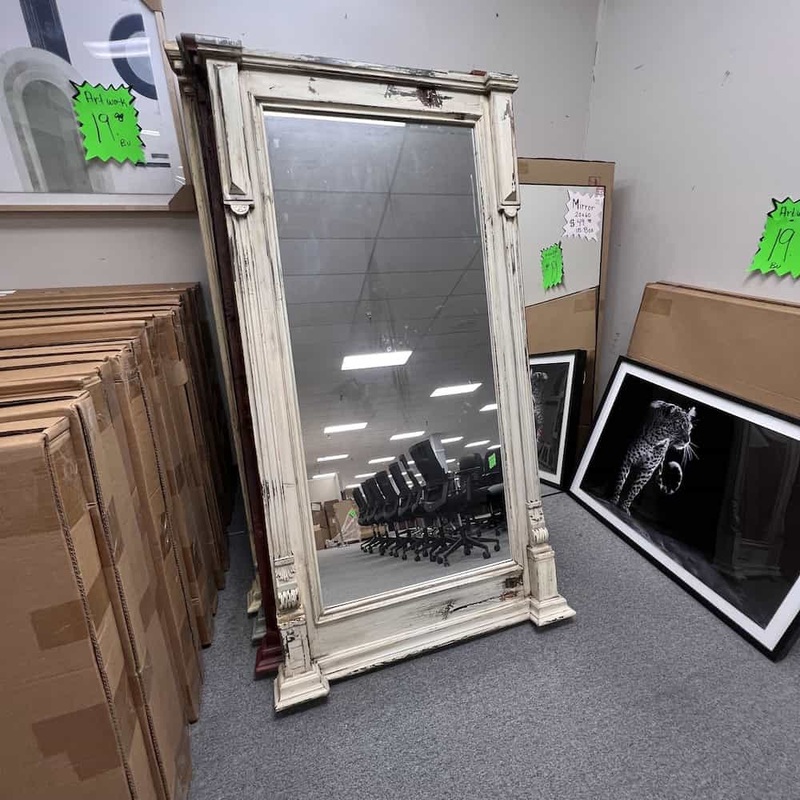 76″ x 42″ Distressed Antique Style Floor Length Mirror – Various Colors Office Furniture Liquidations