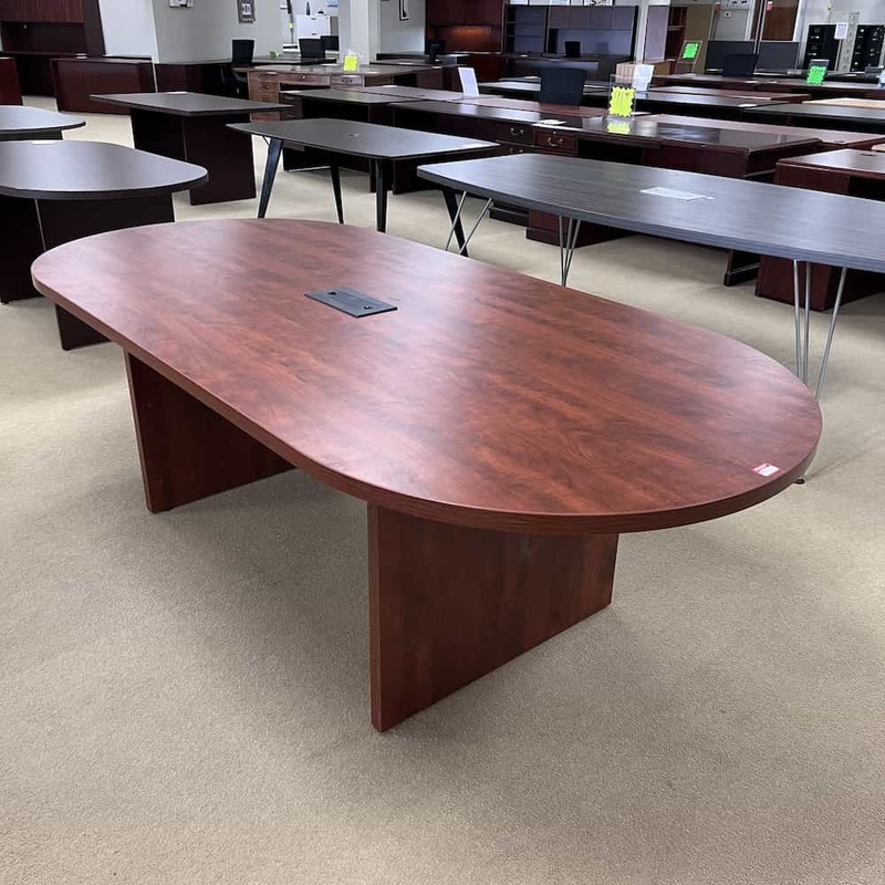8 Ft Cherry Racetrack Conference Table Office Furniture Liquidations