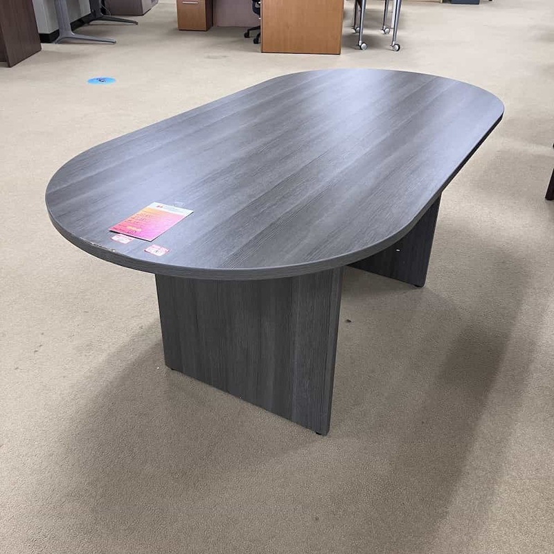 Damaged – 6 Ft Grey Racetrack Conference Table Office Furniture Liquidations