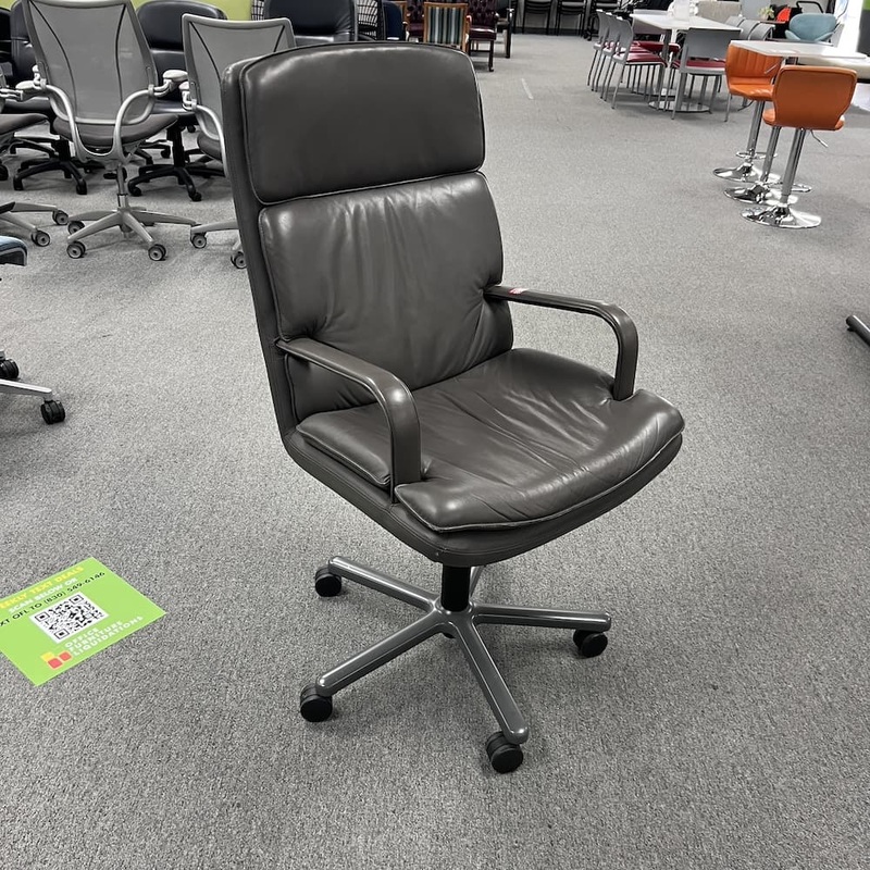 Keilhauer Elite 597 Grey Leather Conference Chair Office Furniture Liquidations