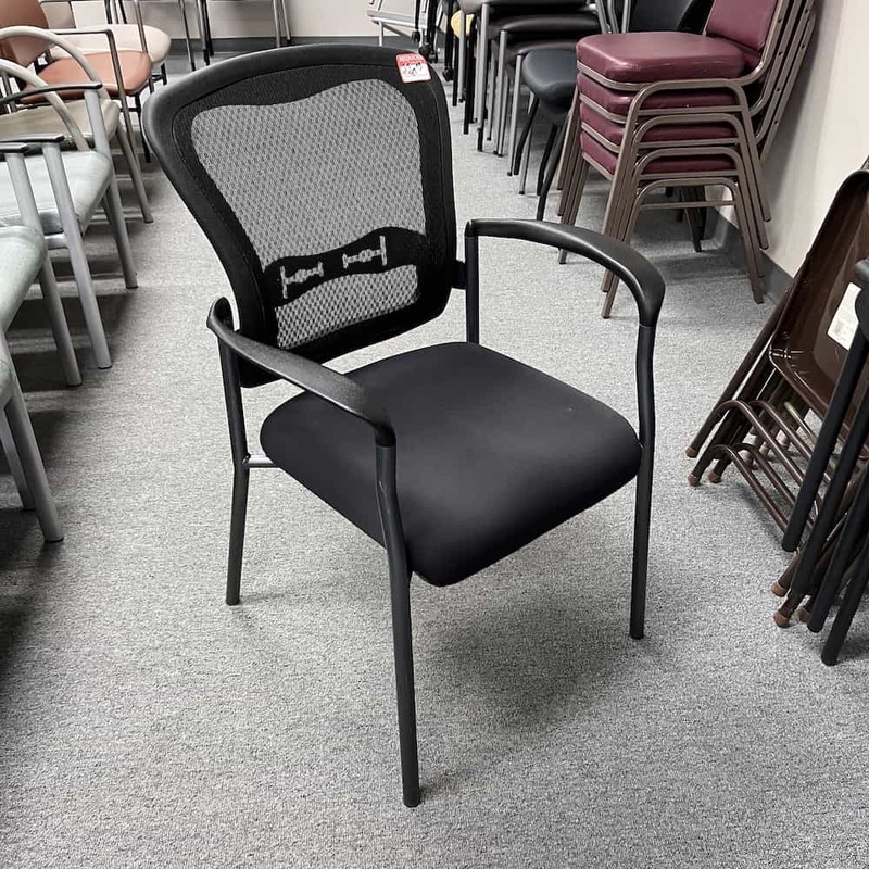 Office Star Black Mesh Back Plush Stacking Chair Office Furniture Liquidations