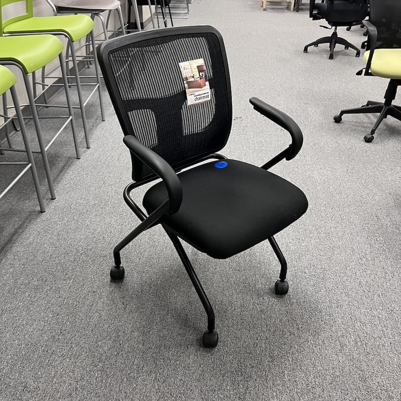 Rolling Black CoolMesh Back Nesting Conference Chair Office Furniture Liquidations