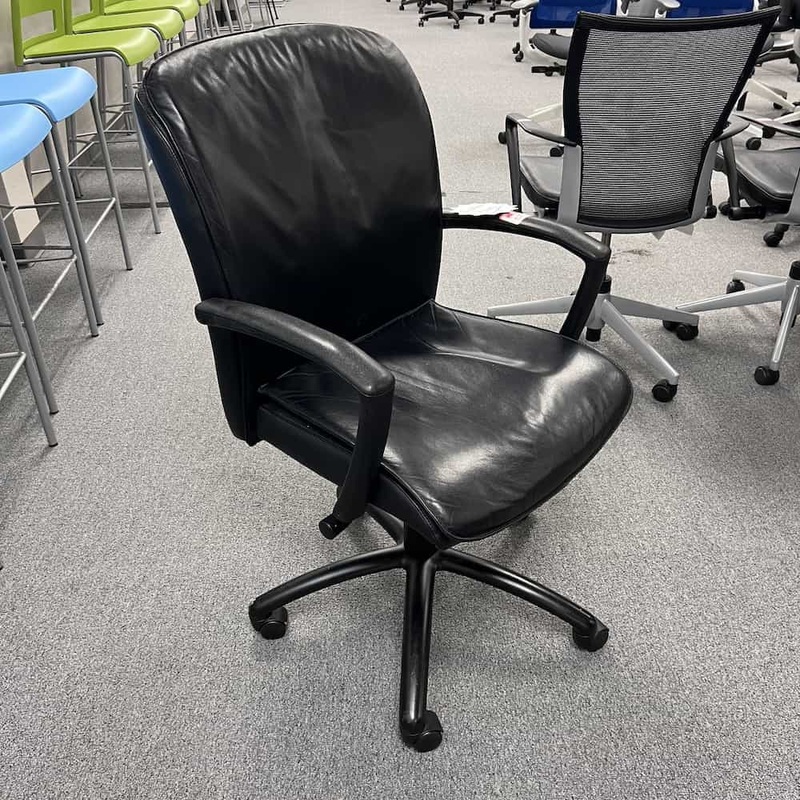 Source International Black Leather Conference Chair Office Furniture Liquidations