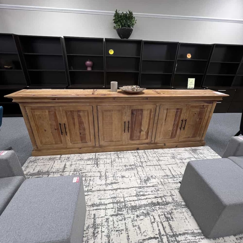 10 Ft x 16″ Rustic Reclaimed Wood Credenza Console Sideboard Cabinet Office Furniture Liquidations