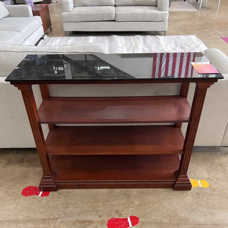34″ High” Black and Cherry Traditional Console Sofa Bookshelf Table Office Furniture Liquidations