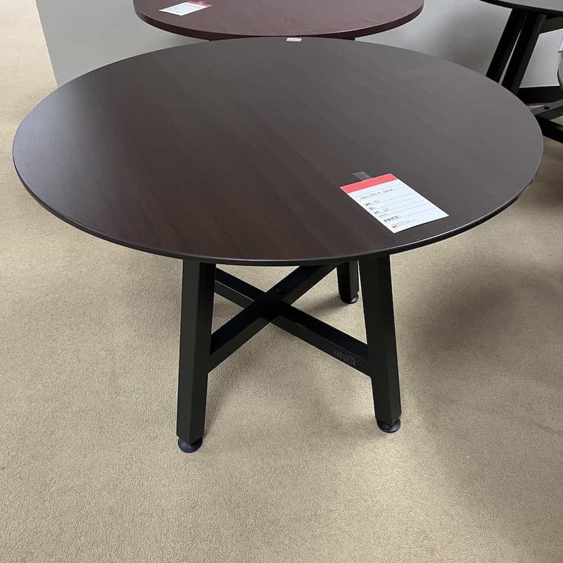 41″ Espresso and Black Round Table Office Furniture Liquidations