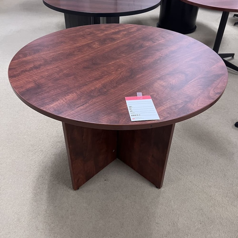 42″ Cherry Laminate Round Break Room Table Office Furniture Liquidations