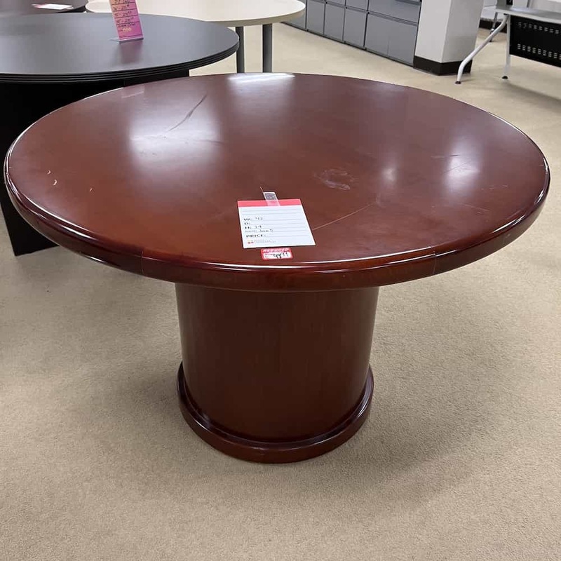 42″ Cherry Round with Round Base Break Room Table Office Furniture Liquidations