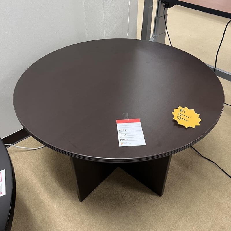 42″ Espresso Laminate Round Break Room Table Office Furniture Liquidations