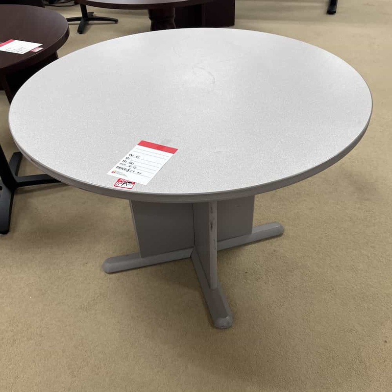 42″ Grey Round Break Room Table Office Furniture Liquidations