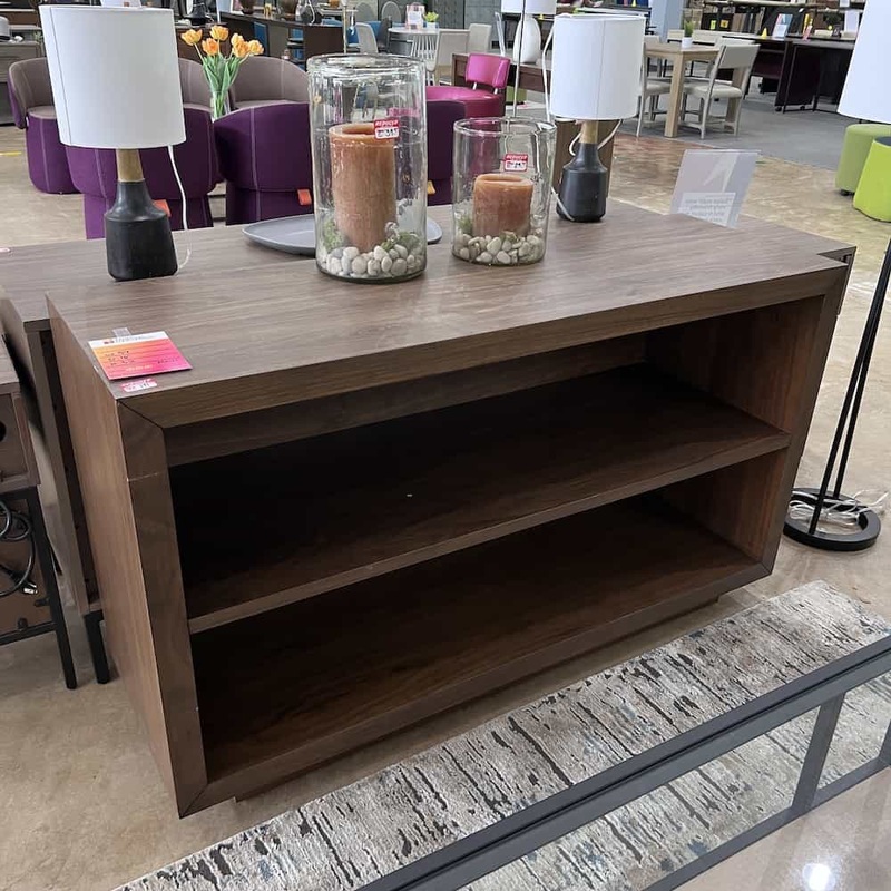 54″ Walnut Modern Console Table Office Furniture Liquidations