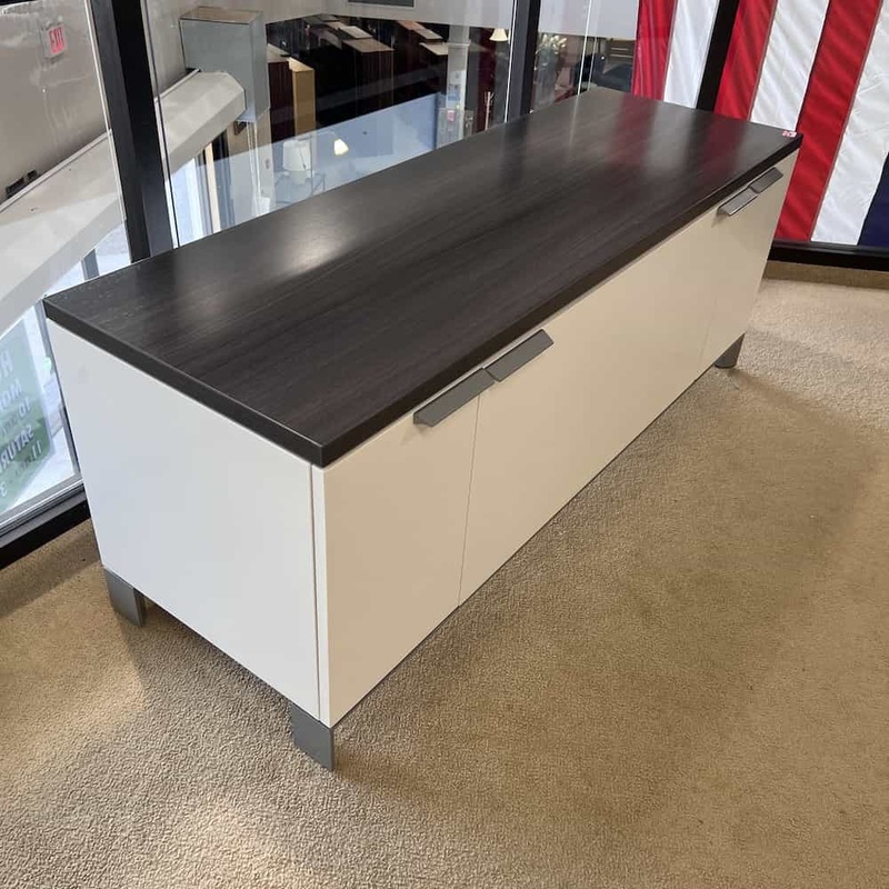 60″ Herman Miller White and Gray Credenza Console Storage Cabinet Office Furniture Liquidations