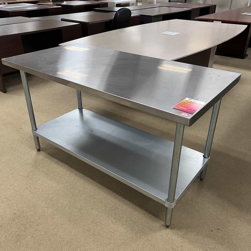 60″ NSF 16 Gauge Stainless Steel Commercial Work Table with Under Shelf Office Furniture Liquidations